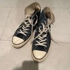 CONVERSE コンバース ドット柄 ハイカットスニーカー ネイビー27cm