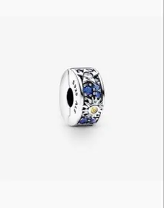 Pandoraシルバー925 青いストーン 月と星のクリップチャーム