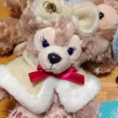 TDS ダッフィー シェリーメイ クリスマス ぬいぐるみバッジ ストラップ