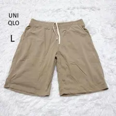 ユニクロ カットソーイージーショートパンツ ブラウン L ウエストゴム