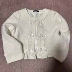 アイボリー ツイード風ジャケット