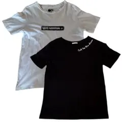 GUレディースTシャツ2枚セット 白×黒 ロゴT 半袖 まとめ売り