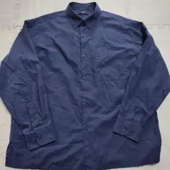 UNIQLO C(ユニクロシー)ブロードオーバーサイズシャツ ネイビー Lサイズ