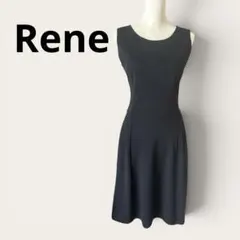 ルネ　Rene ノースリーブ ひざ丈ワンピース ブラック　38のサムネイル