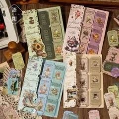 【72】シール ステッカー 4種 レトロ ヴィンテージ コラージュ まとめ売り