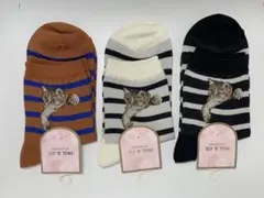 ポールアンドジョーアクセソワスウィンギング ヌネット柄ソックス猫ネコねこ3点新品
