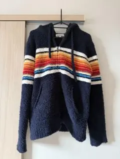 ボアフリースジャケット ネイビー オレンジ