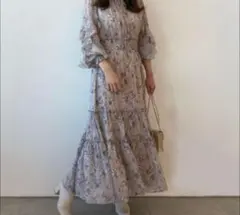 【Apuweiser-riche】ニュアンスフラワープリントワンピース