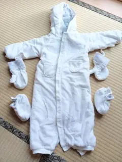 【美品】COMME CA ISM ホワイト猫耳もこもこアウター　手、足付き