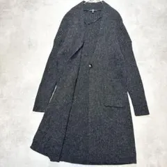 ユニクロ 美品 ウールリブニットコート ロングカーディガン L グレー 1218のサムネイル
