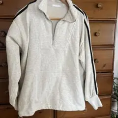 しまむら　わたしの7Days Closet ラインハーフZIPPO 淡灰　M