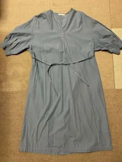 OPAQUE.CLIP 水色 七分袖ワンピース サイズ38 M