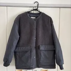 studio CLIP グレー フリース切り替えジャケット