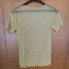 ASKNOWASPINKY イエロー シアー 半袖 Tシャツ サイズF