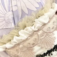 帯揚げ　卒業式　袴　フリル　金刺繍レースフリル帯揚げ　帯飾り