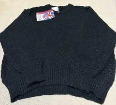 HK WORKS LONDON 黒 ラメ入りニット LLサイズ