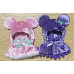 ディズニー シークレットポンチョ ピンク 桃 紫 グレープ ぶどう