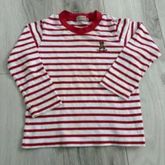 miki HOUSEミキハウス ストライプ 長袖カットソー ロンT 100 クマ