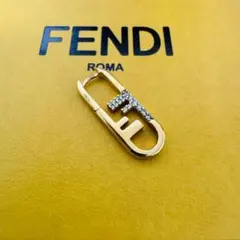FENDI　フェンディ　オーロック　ピアス　ゴールド　ラインストーン　片耳 FENDI フェンディ オーロック ピアス ラインストーン 片耳