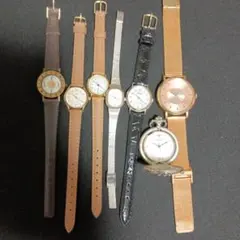 ジャンク品　まとめ売り　アナログ腕時計 6本と懐中時計1つのセット