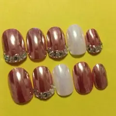 ネイルチップ ミラーネイル オーロラ ホワイト