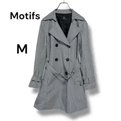 【美品】Motifs 千鳥格子柄　トレンチコート　M スタイリッシュ　着回し抜群のサムネイル