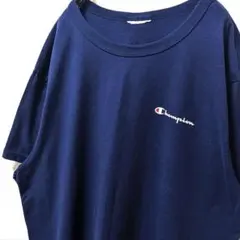 チャンピオン Champion ロゴ Tシャツ ネイビー 紺色 古着