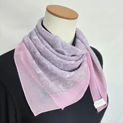 SALE！ 5-10. ペイズリー柄 シルクスカーフ ピンク系のサムネイル