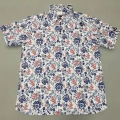 美品 ルコックゴルフ × ミュルーズ染織美術館 コラボ 総柄 半袖ポロシャツ M