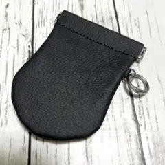 バネ口金のミニポーチマルチケース本革