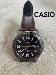 CASIO メンズ 腕時計 レザーベルト　MTP-V001