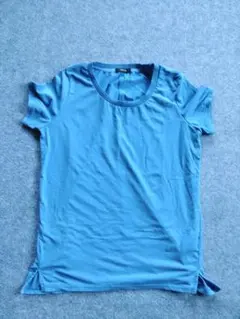 COMME CA ISM 青 半袖シャツ