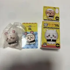 ちいかわラーメン豚　古本屋　ソフビ（箱無し）　クリアカード