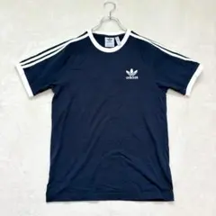 nn158 アディダス 半袖Tシャツ 3ストライプ フォレストロゴ ネイビー