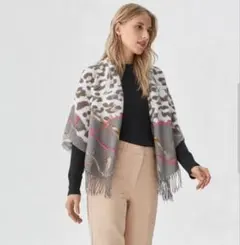 大判ストール ポンチョ ショール マフラー レオパード　エコーインターナショナル