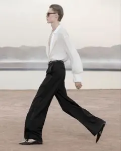 【値下】SAINT LAURENT/ フレアタキシードパンツ グレインドプードルのサムネイル