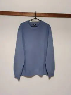 ユニクロ ウォッシャブルミラノリブクルーネックセーター ブルー