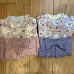 【最終値下げ】双子 女の子 袴ロンパース カバーオール 80cm