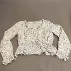 dazzlin 花柄フリル長袖クロップドシャツ