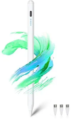 KINGONEタッチペン【全機種対応 超高速充電 】2025年人気☆(ホワイト)