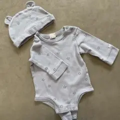 petitmain 星柄ロンパースと帽子セット 70