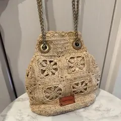 Samansa Mos2 かぎ編みショルダーバッグ