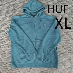 Huf フルジップパーカー XL 青緑