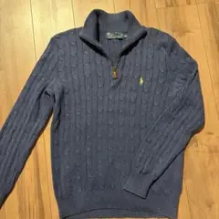 ポロバイラルフローレン ハーフジップ シルクケーブルニット