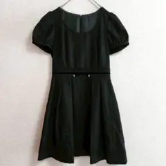 s0839【レッセパッセ】半袖ワンピース Aライン 膝丈 きれいめ お呼ばれ