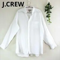 J.CREW リネン白シャツ M(日本サイズL〜LL相当)
