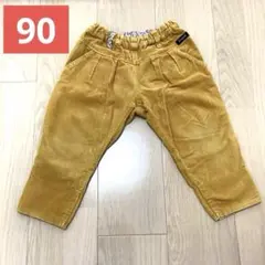 Seraph コーデュロイ パンツ 90 花柄 長ズボン 黄色 保育園着 女の子