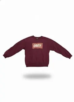 【Obey】2010年代 バーガンディ 短丈スウェット M メキシコ製のサムネイル