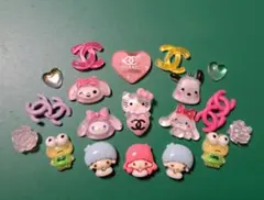 ※ネイルパーツ ロゴパーツ キティ キキララ マイメロ セットD-43