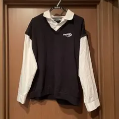 DEPTH Vネックポロシャツ 黒と白